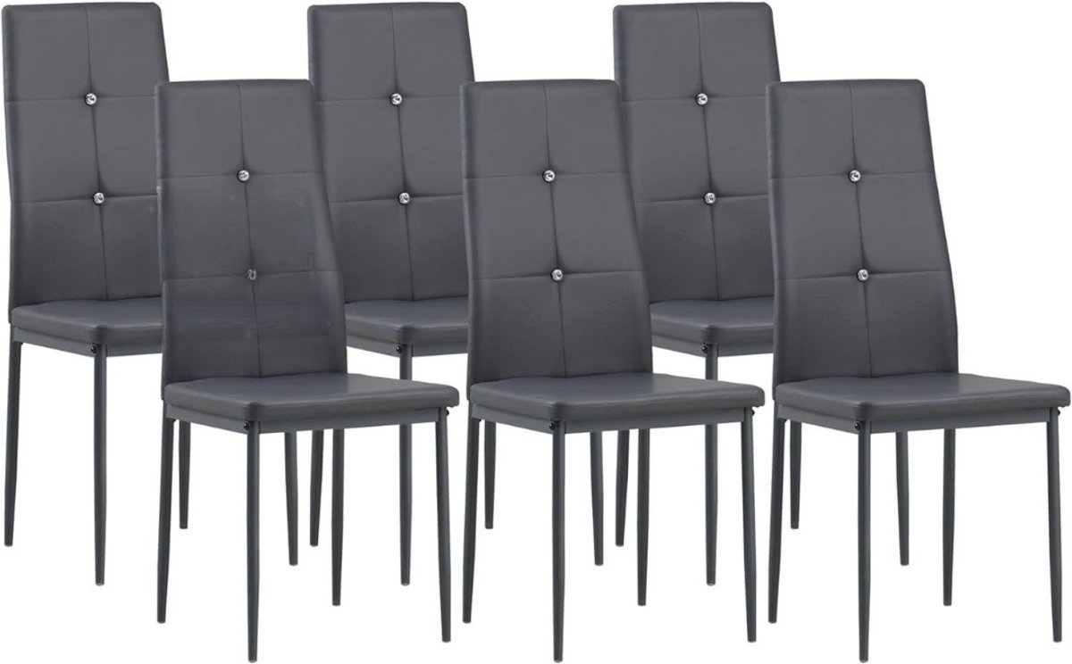 Thuys – Stoelen 6 Stuks – Stoelen – ‎14.5 x 30 x 120.5 cm – Grijs
