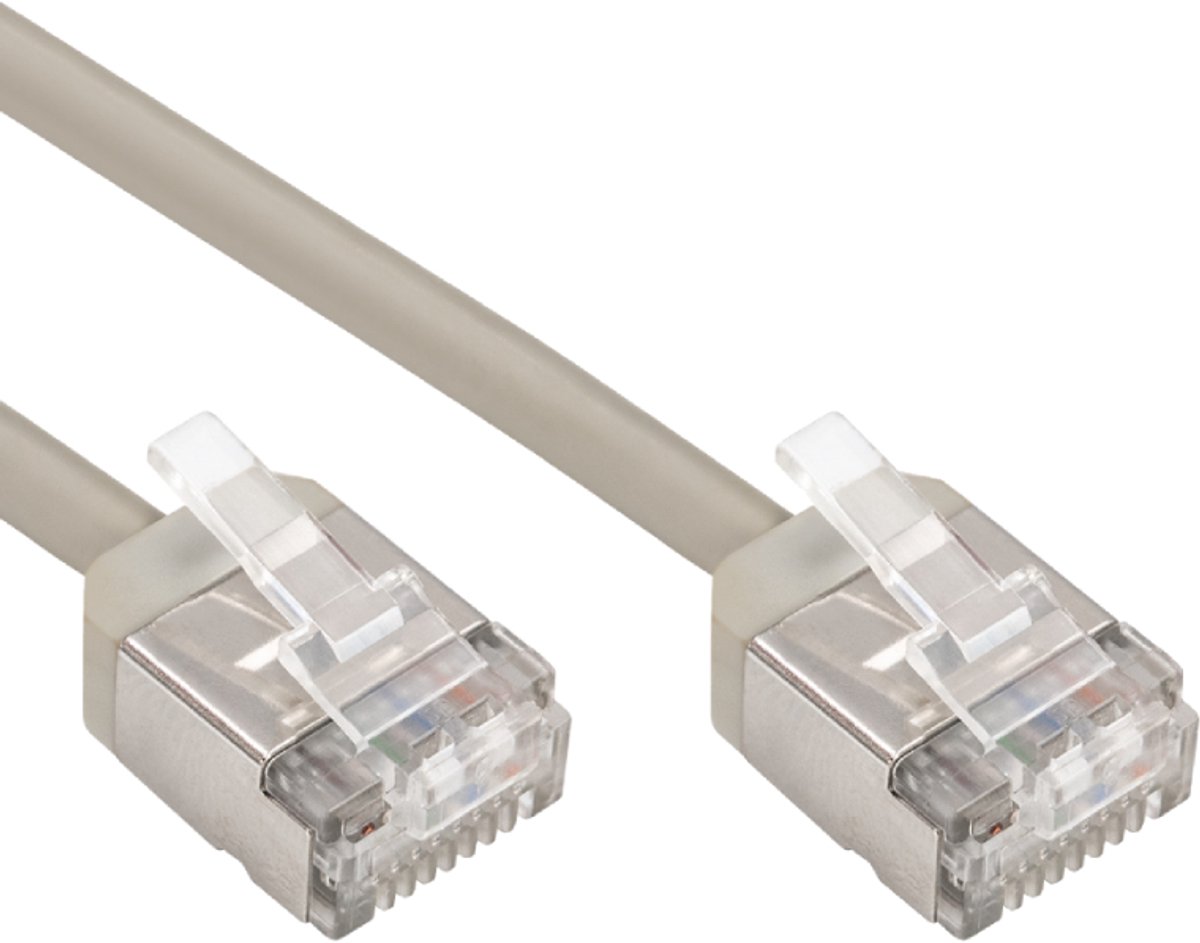FTP CAT8.1 40 Gigabit Netwerkkabel - plat - CU - LSZH - 1,5 meter - Grijs