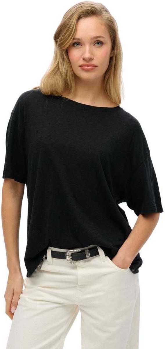 Superdry Studios T-shirt met verlaagde schouders Dames T-shirts Zwart