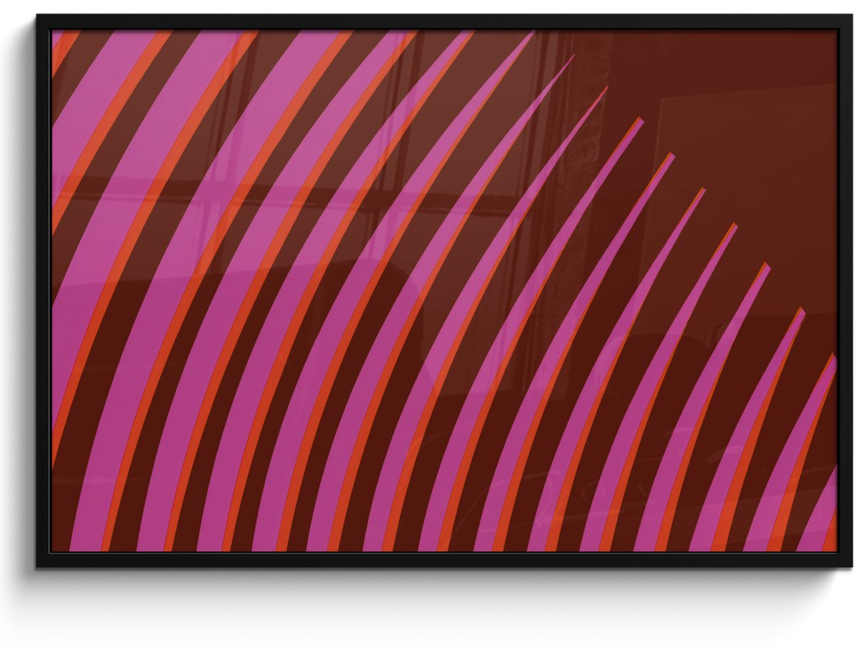 FrameYourWall Poster in lijst - Fotolijst 120x80 cm - Posters - Lijnen - Rood - Beweging - Posterlijst zwart - Decoratie - Wanddecoratie woonkamer - Muurdecoratie slaapkamer