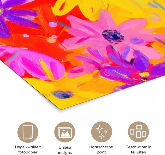 Poster 40x80 cm - Tas - Roze - Bloemen - Posters - Kamer decoratie - Wanddecoratie woonkamer - Muurdecoratie slaapkamer