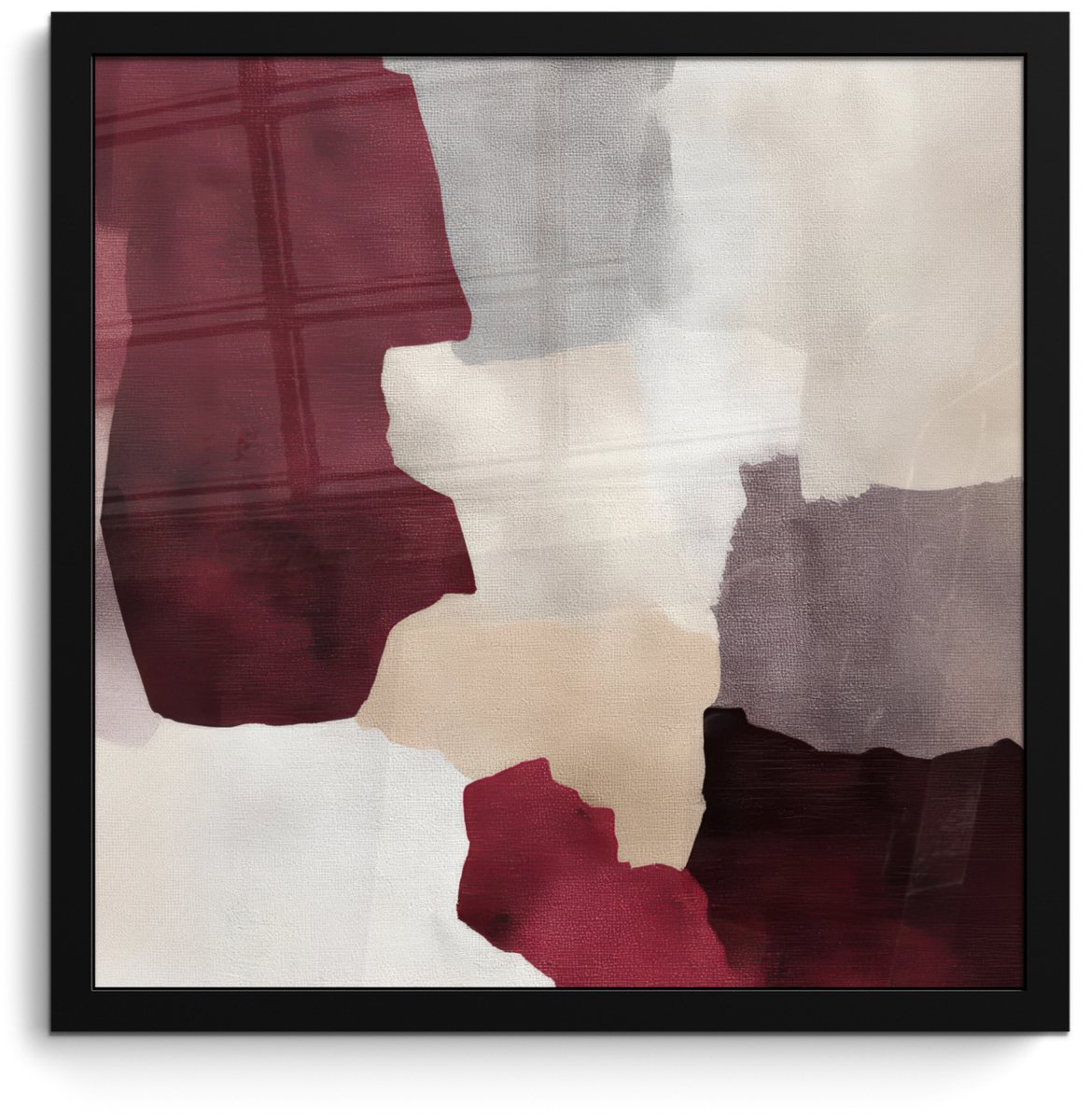 FrameYourWall Poster in lijst - Fotolijst 40x40 cm - Posters - Abstract - Kleurbakken - Rood - Posterlijst zwart - Decoratie - Wanddecoratie woonkamer - Muurdecoratie slaapkamer Abstract - Kleurvlakken