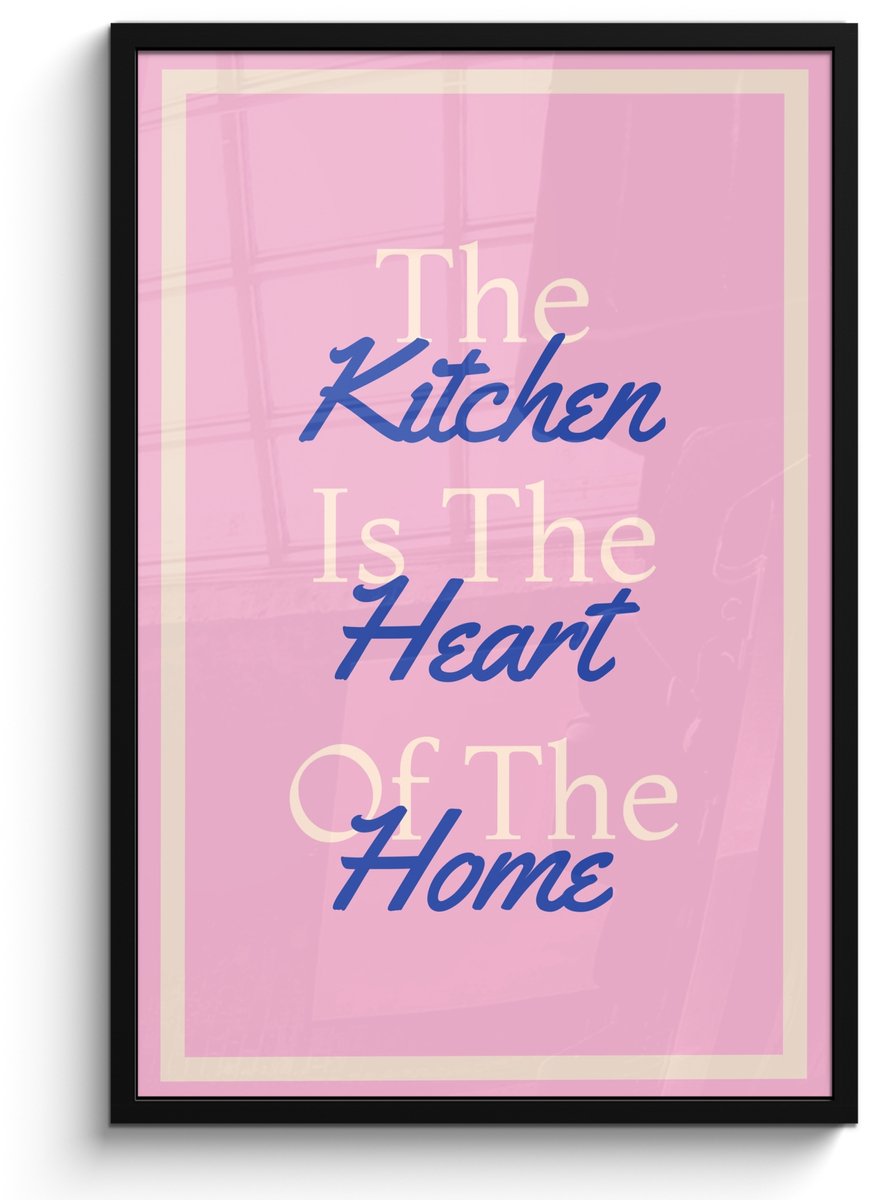 FrameYourWall Poster in lijst - Fotolijst 60x90 cm - Posters - Tekst - Blauw - Keuken - Kader - Posterlijst zwart - Decoratie - Wanddecoratie woonkamer - Muurdecoratie slaapkamer Keuken - Quote