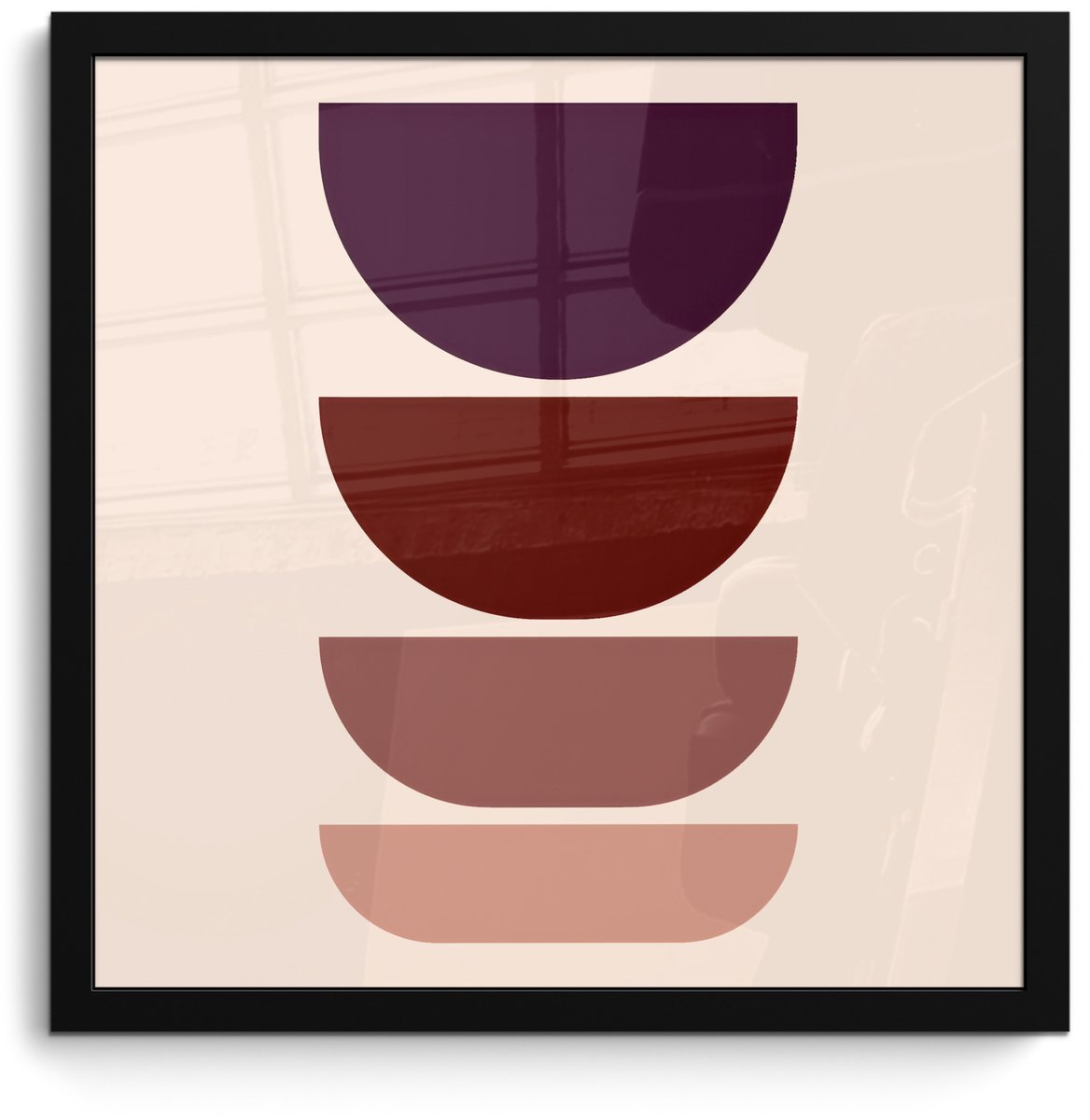 FrameYourWall Poster in lijst - Fotolijst 40x40 cm - Posters - Harmonieus - Symmetrisch - Rood - Posterlijst zwart - Decoratie - Wanddecoratie woonkamer - Muurdecoratie slaapkamer