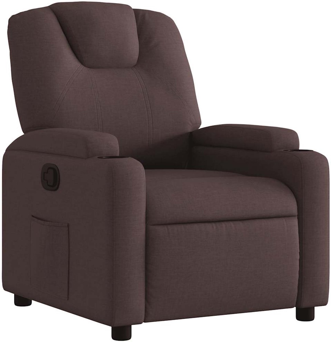 vidaXL Fauteuil - verstelbaar - stof - donkerbruin