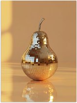 Affiche 90x120 cm - Or - Disco - Glitter - Poire - Posters - Décoration murale cuisine - Décoration murale murale salon - Accessoires décoratifs - Décoration murale chambre