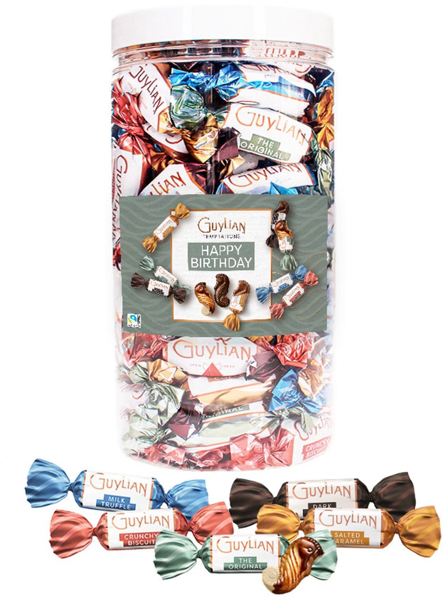 Guylian Temptations chocolademix - "Happy Birthday" - 5 smaken - verjaardagscadeau - 750g