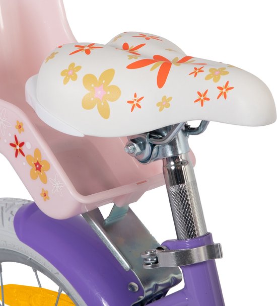 Joystar Unicorn Kinderfiets voor Meisjes - 16 Inch - Mand - Zijwieltjes - Bel - Handrem - Paars - Geschikt voor buitenactiviteiten in de lente van JOYSTAR — afbeelding 4