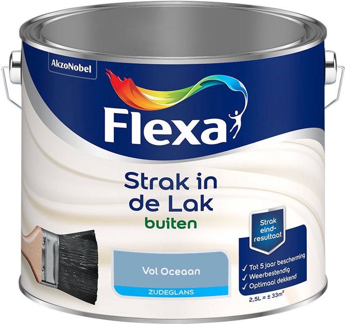 Flexa - Strak in de Lak Buitenlak Zijdeglans - Vol Oceaan - Mengverf - 2.5 L