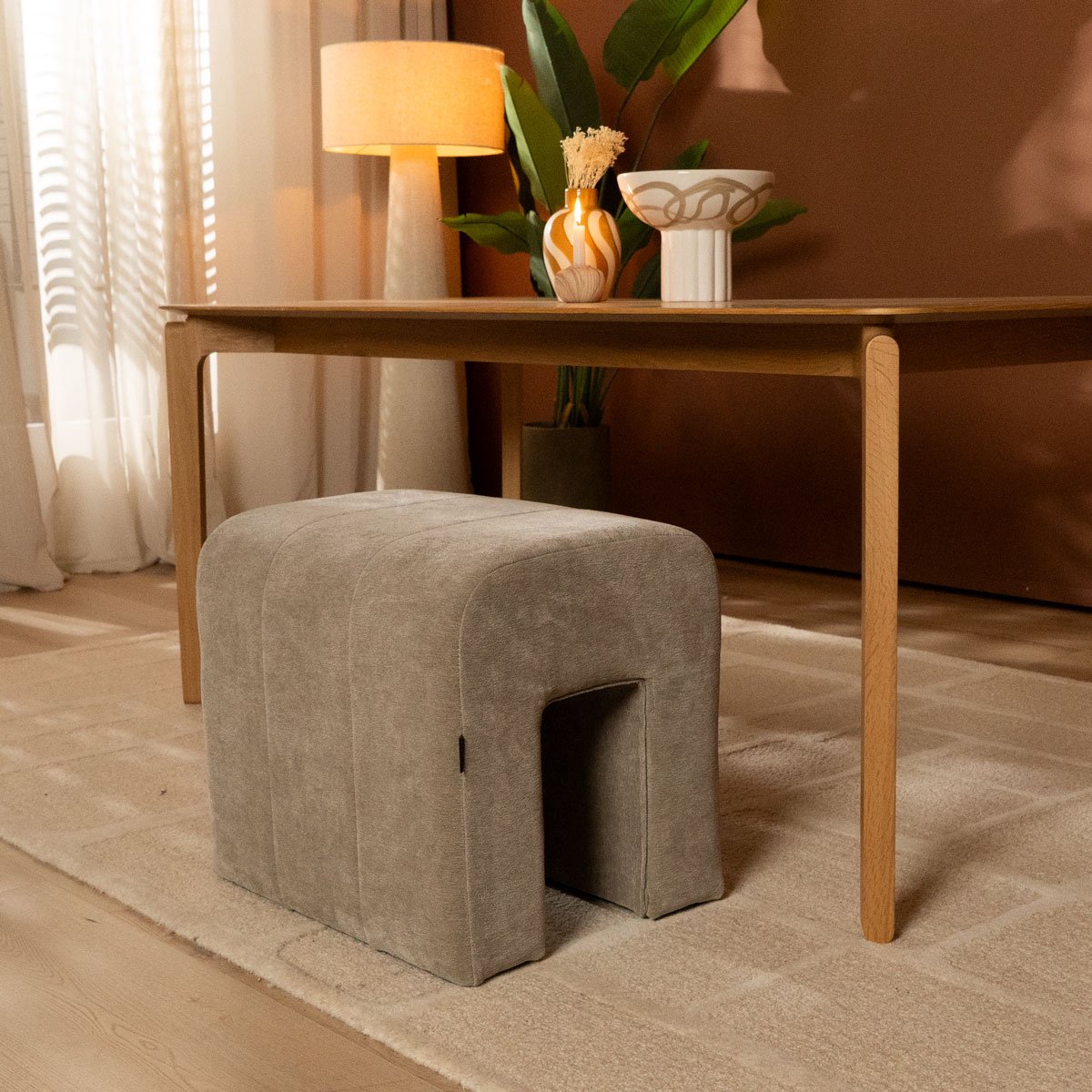Bronx71® Modulaire hocker Seth chenille taupe