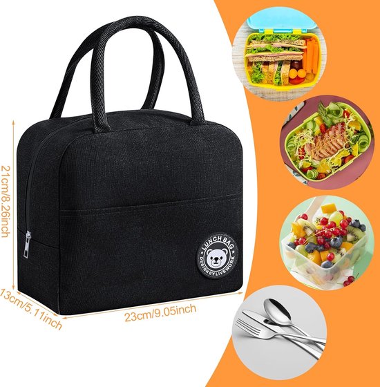 QTTVBTNA -Isothermische Lunchtas - Waterdichte Lunch Bag voor Vrouwen, Mannen & Kinderen - Compacte Opvouwbare Koeltas voor School, Werk, Picknick & Reizen - Geschikt voor Lunchbox, Snacks en Dranken van Merkloos — afbeelding 3