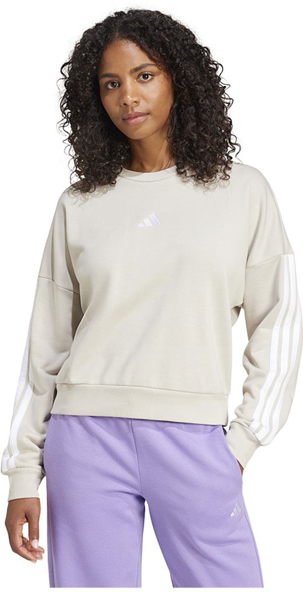 Adidas Essentials 3 Stripes French Terry Sweatshirt M Vrouw Wit