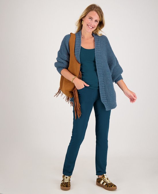 Je m'appelle Travelstof Dames Broek Regular fit Met stretch - Blauw - Maat XL