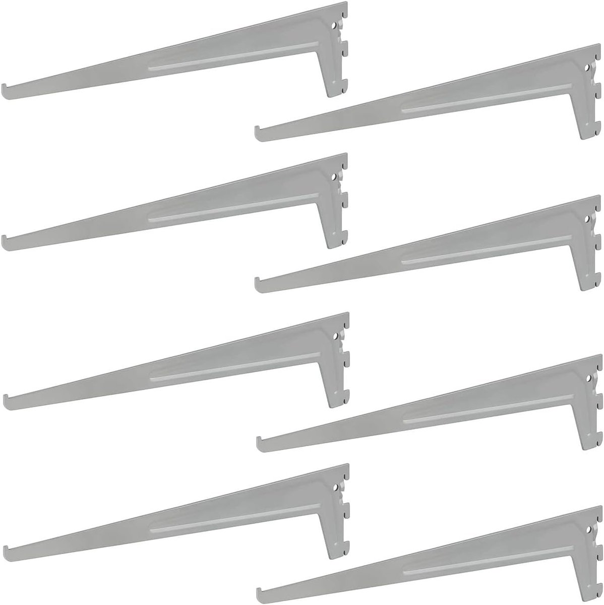 8 x siwitec enkelgatsdragers 500 x 50 mm in aluminium wit, plankdrager voor een plankrailsysteem