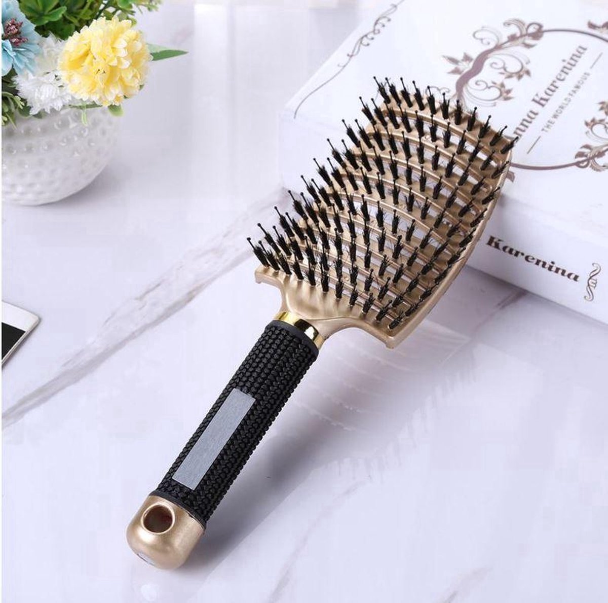 *** Anti Klit Haarborstel - Gold Soft - Hairbrush - Professional - van Heble® ***