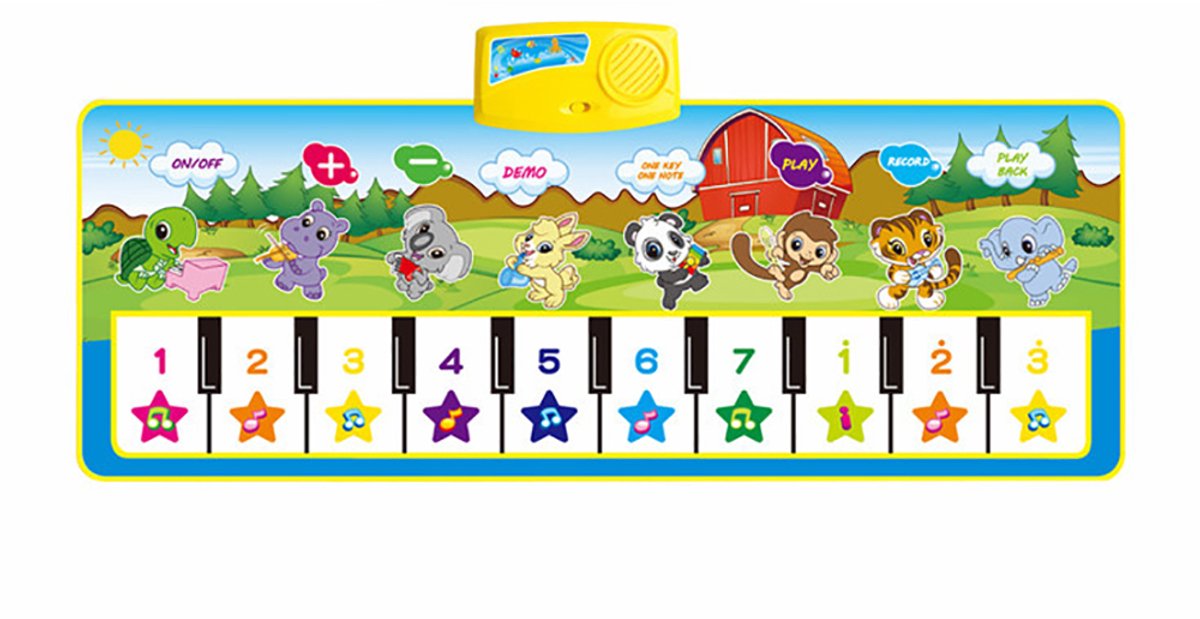 Baby-Speelmat-Muziek-Kleurrijk-100x36cm-Stof-1-Jaar