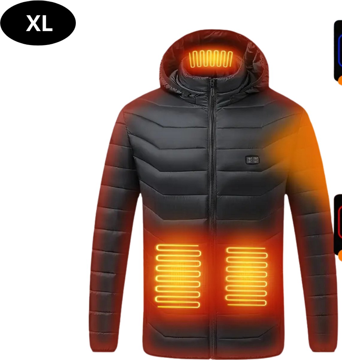 Bovista Verwarmde Jas Heating Jacket Thermo Jas Elektrische Kleding Jas Met Verwarming Met Capuchon Dames Zwart