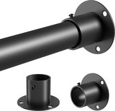 Garderoberail, uitschuifbare kledingstang, kledingstang met bevestigingsdoppen en schroeven voor kledingkast en garderobe, wit, 45-68 cm (diameter 25 mm Garderoberail, uitschuifbare kledingstang, kledingstang met bevestigingsdoppen en schroeven voor kledingkast en garderobe, wit, 45-68 cm (diameter 25 mm