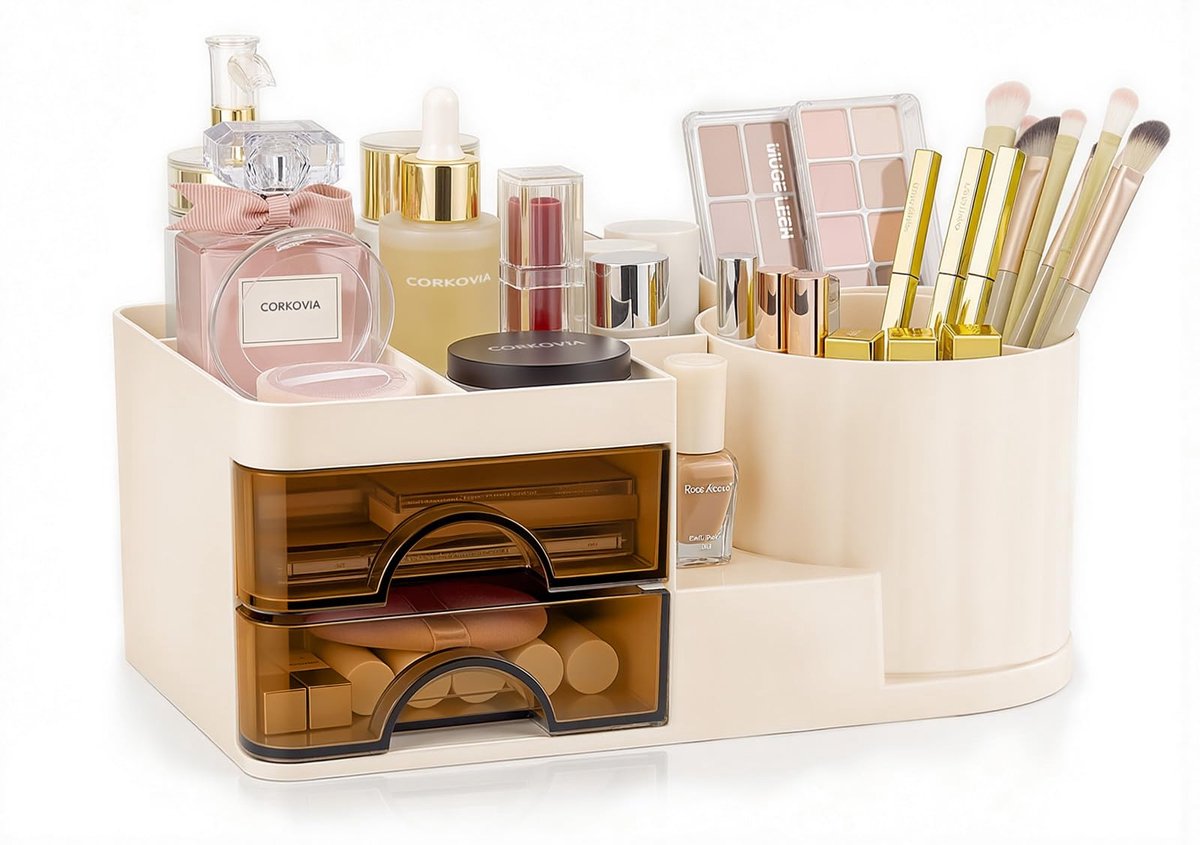 Ibenzoa® Praktische en compacte 360 graden draaibare make-up en skincare organizer