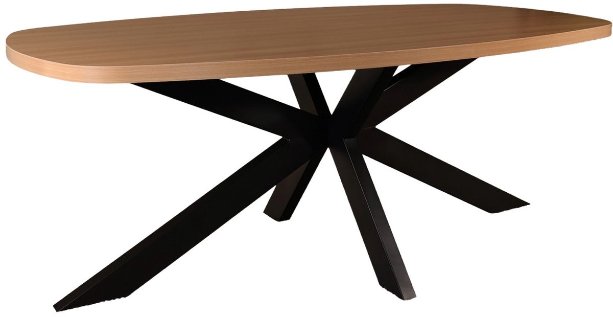Eettafel Leco deens ovaal 300cm eiken melamine ovale tafel eetkamertafel
