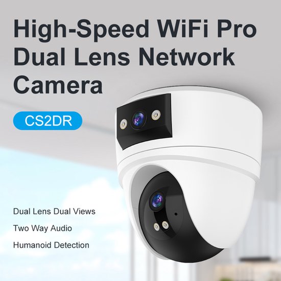 HD Dual Lens Indoor Camera Full Color Nachtzicht WIFI（Met 32G geheugenkaart） — afbeelding 2