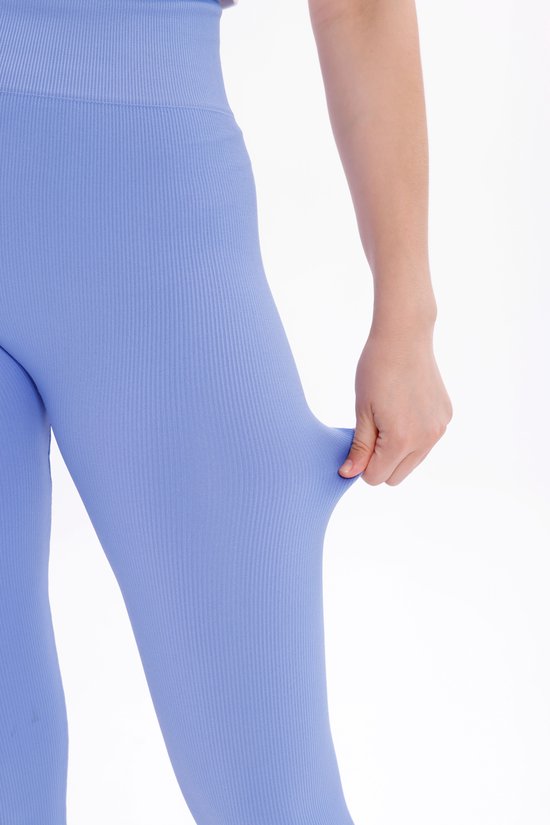 Vrouwen Sportlegging Dames - Yoga Legging Hoge Taille - Sneldrogend, Squat-Proof & Heuplifting - Fitness & Hardlopen - Blauw - S/M van Merkloos — afbeelding 5