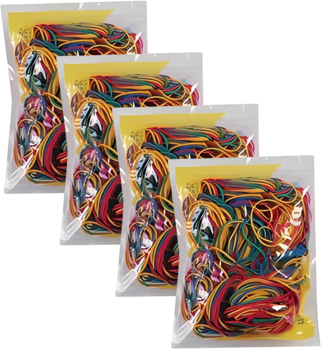 Centrum Elastiekjes - 10x - rubber - multi color - 50 g - kantoor -