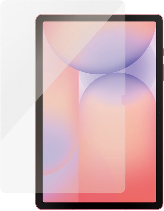 Schermprotector van PanzerGlass, deels geplaatst op een Samsung Galaxy Tab S10 Lite.