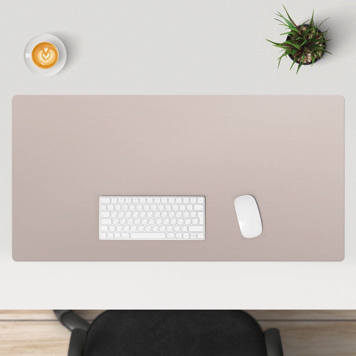 Wallfluent - Beige steen Bureau Onderlegger - 100x50 cm - Lichtbruin Computer Mat - Pastel- en aardse kleuren Bureau Pad - Bureau Onderlegger Groot - Muis- en toetsenbord mat - Bureau Pad