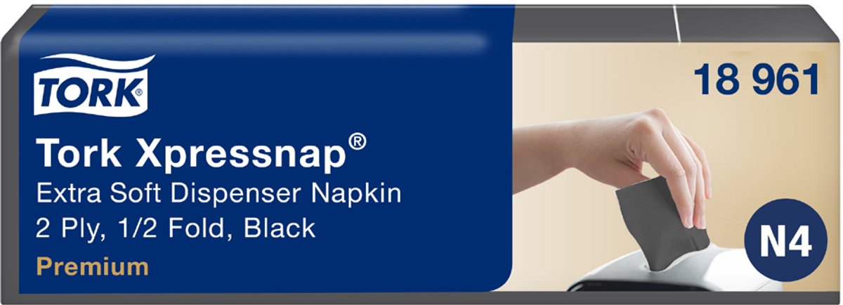 TORK Xpressnap dispenser-servetten, 213 x 165 mm, zwart
