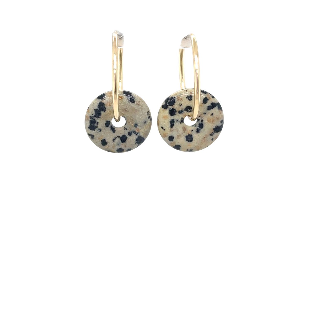 Pat's Jewels Oorbellen - Oorbellen Dames - Oorringen - Donut hanger - Edelsteen - Dalmatian - Goud