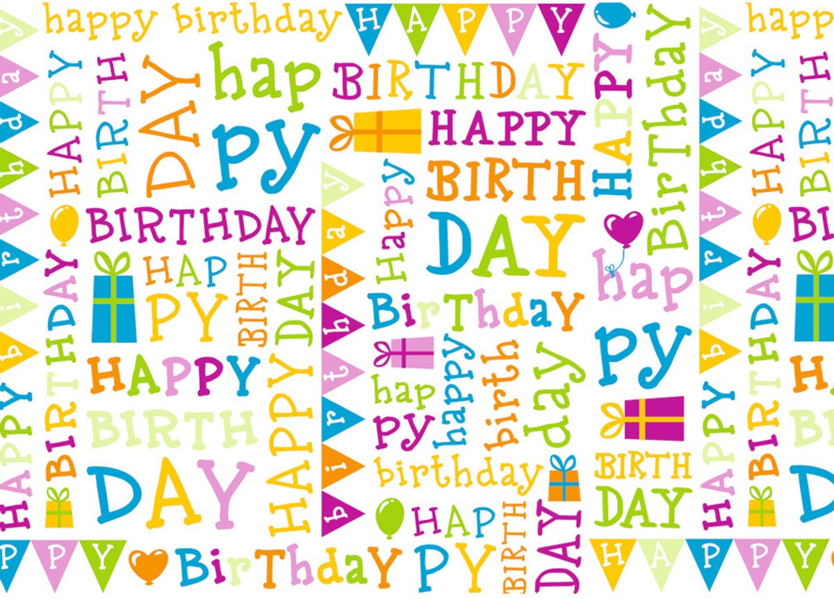 SUSY CARD cadeaupapier 'Birthday', 30 my, op rol
