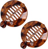 2 stuks Fishtail Banana Clips Fishtail Kam Banana Clips Geschikt voor Dik Haar Bruin Klein 6,5 cm Geschikt voor Vrouwen Meisjes