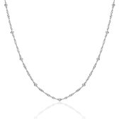 Miore Zilveren Ketting dames in 925 Zilver- Hypoallergeen Ketting - Handgemaakte Hoepels - Gemaakt in Italië