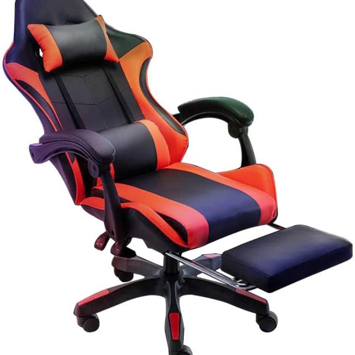 Gaming Stoel Ergonomisch - Computerstoel Office Chair - Draaibaar Bureau Stoel - Verstelbaar - Kantelbaar - Met Voetensteun En Kussen - Nieuw