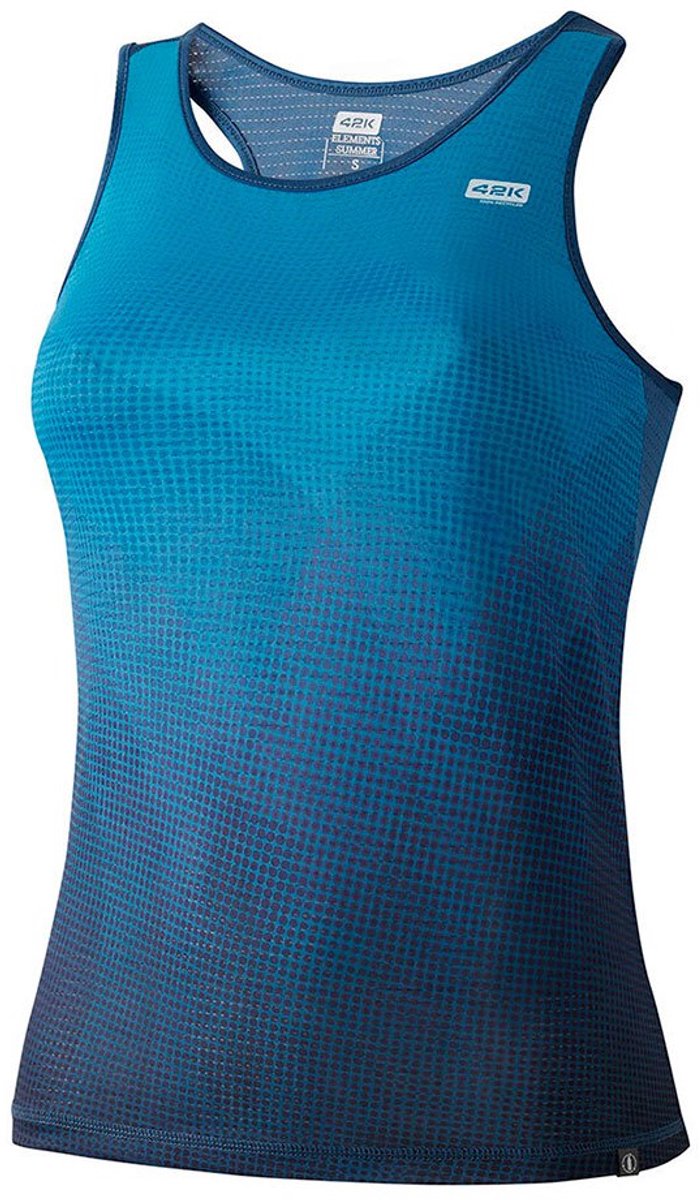 42k Running Elements Summer Mouwloos T-shirt Blauw L Vrouw