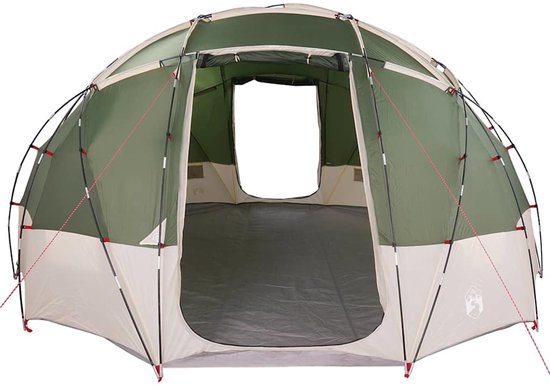 vidaXL - Camping - Tent - met - dak - Groen - 475 - x - 475 - x - 235 - cm - Polyester van Vidaxl — afbeelding 5