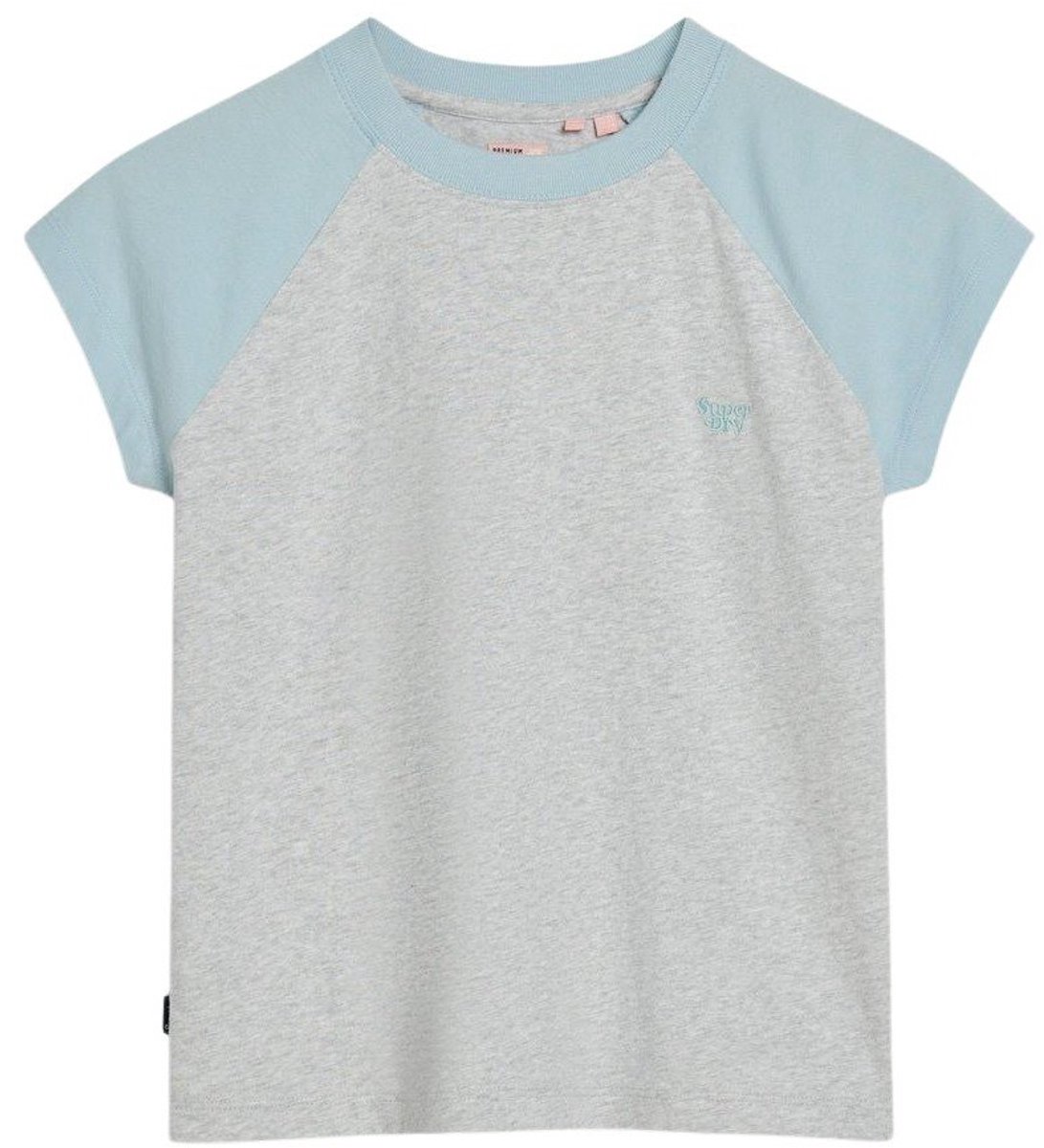 Superdry Essential Logo T-shirt van biologisch katoen met raglanmouwen Dames T-shirts Grijs
