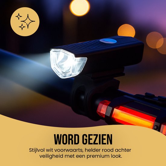 Innovaland - Fietslampjes led set wit en rood V2 - Oplaadbaar - Micro USB - Fietslampje - Voorlicht en Achterlicht Fiets LED - Voorlamp Fiets - Fietslampjes - Fietslamp - Fietsverlichting - Oplaadbare Fietsverlichting - Fietslichten voor en achter van Innovaland — afbeelding 4