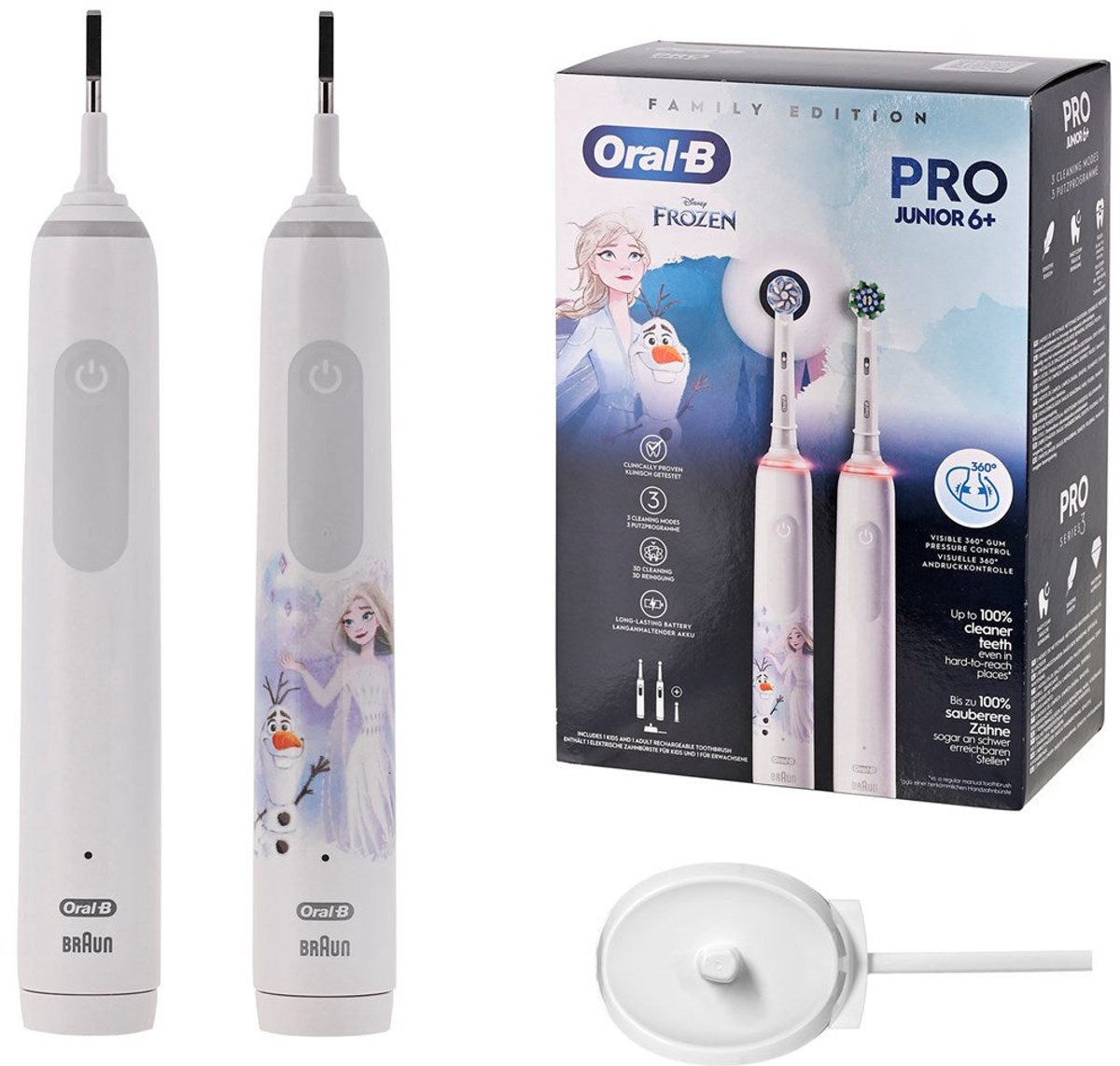 Oral-B Pro 3 3000 Elektrische Tandenborstel Duo met Junior Frozen - Oral-B - €64,90