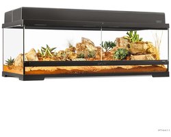 Exo Terra Pro Terrarium Zwart | Advanced Natural Terrarium 90×45×30 cm met 3-traps ventilatie