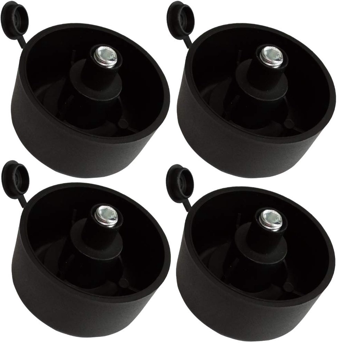 Aerzetix Verstelbare Meubelpoten 4 x zwart - Diameter 50 mm - Hoogte 27 mm