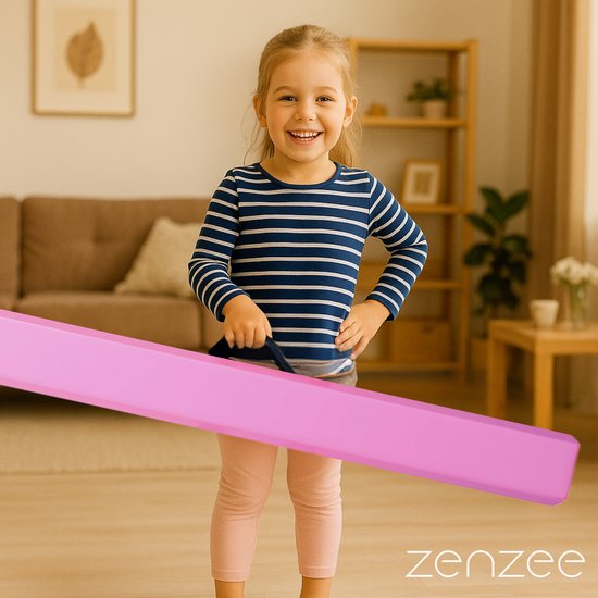 Turnbalk - EVA - 270 cm - Roze - Met draagtas - Evenwichtsbalk - Balanstrainer - Balans speelgoed — afbeelding 2