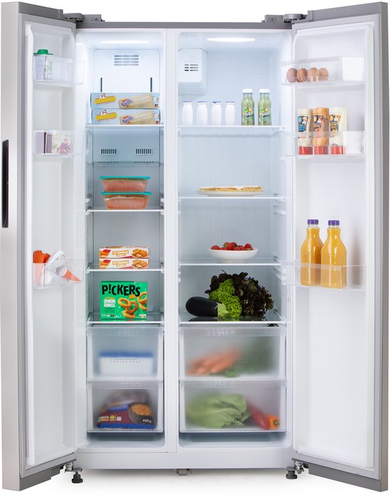 DOMO DO99506M Koelvriescombinatie – Amerikaanse Koelkast – 555 L – Energielabel D – No Frost – Inox Look