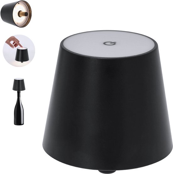 Lucide Gian LED Tafellamp Zwart - Dimbare Touchsensor