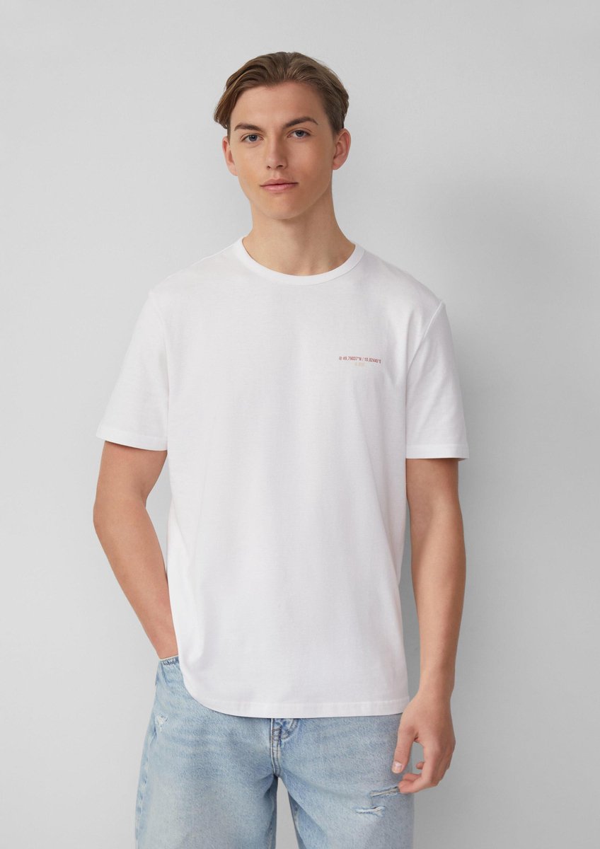 Q/S designed by - Heren t-shirt - Maat M - Mannen - wit - katoen