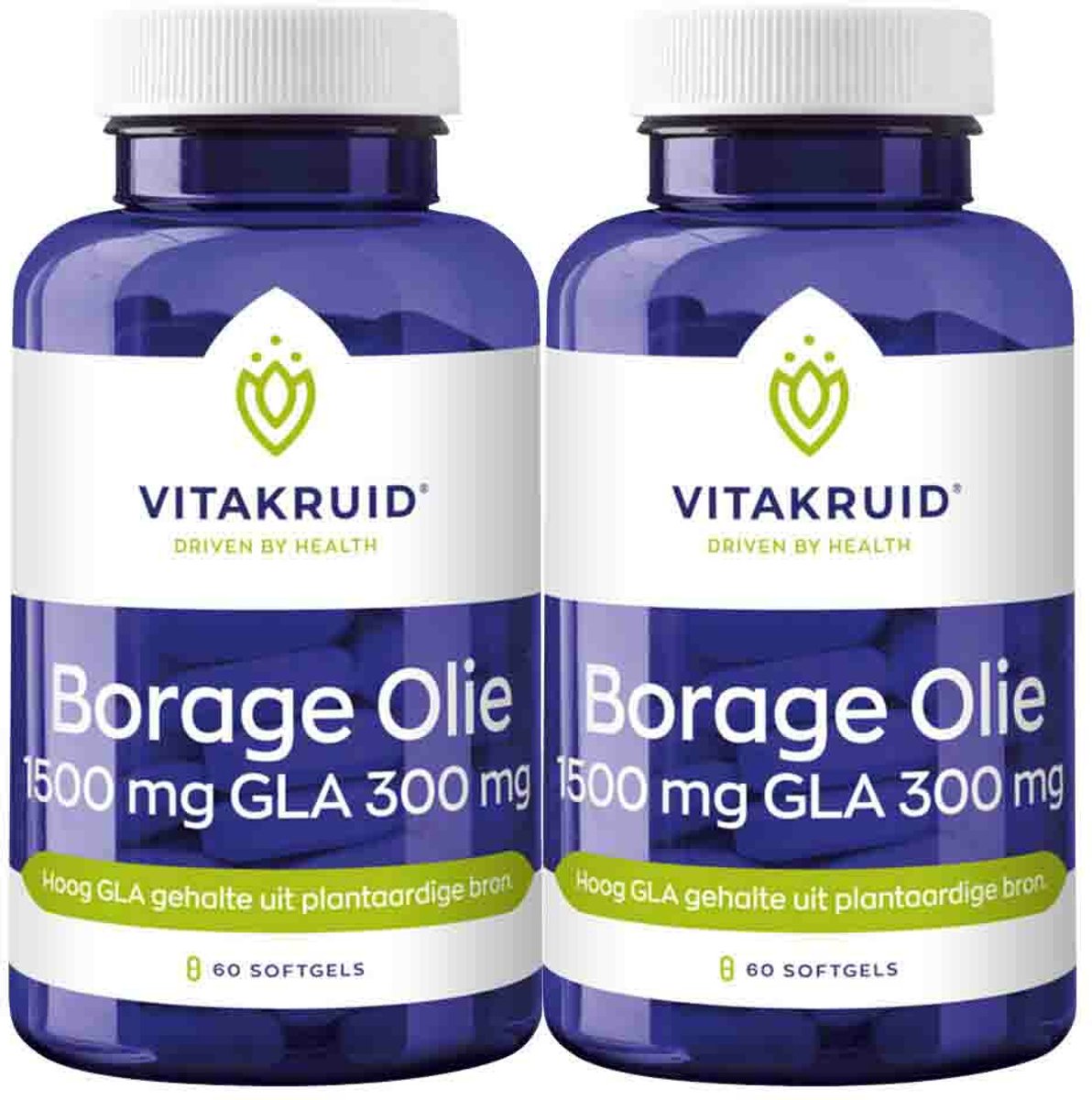Vitakruid - Borage Olie 1500 mg GLA 300 mg - 2 x 60 softgels - Voordeelverpakking