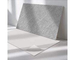 Wallfluent Vinyl Tegels - Natuursteen textuur Zelfklevende Vinyltegels - 60 cm x 30 cm - Grijs Vinyl Tegels - Set van 6 - Rechthoek PVC Tegels - Texturen Plaktegels - Vloer Tegels PVC - Plaktegels Keuken en Badkamer