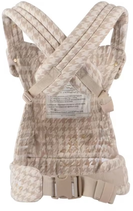 Draagzak baby - Beige - Geruit - Voorkant en achterkant - Comfortabel - Makkelijk te dragen van Merkloos — afbeelding 4