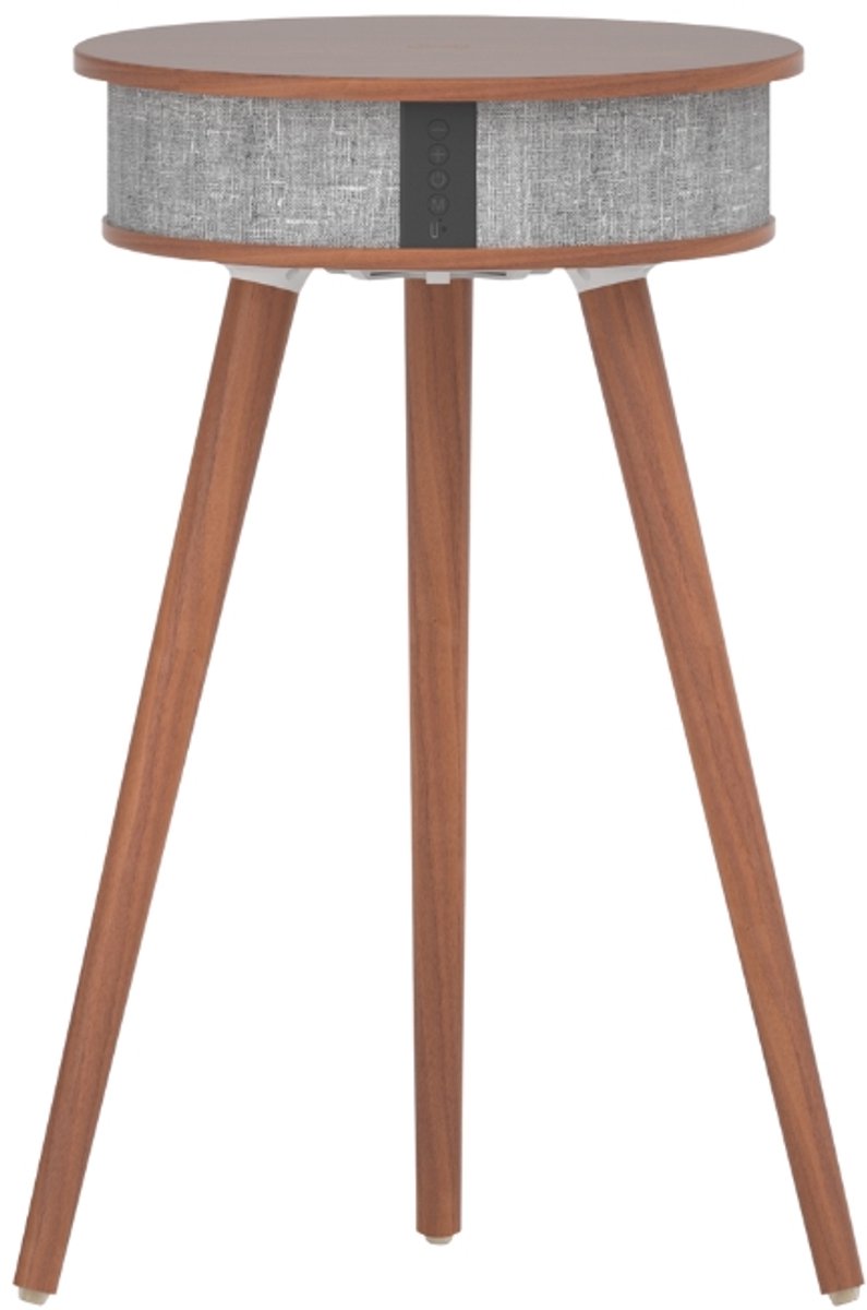 Doppler Barista SoundTable – 3-in-1 Bluetooth Speaker Tafeltje met Wireless Charging & Houten Design –Donker Koffie